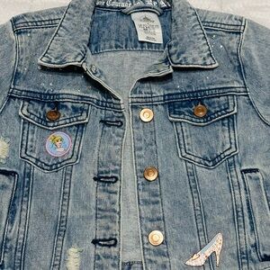 Disney Blue Denim Kids Jacket with Cinderella Patch